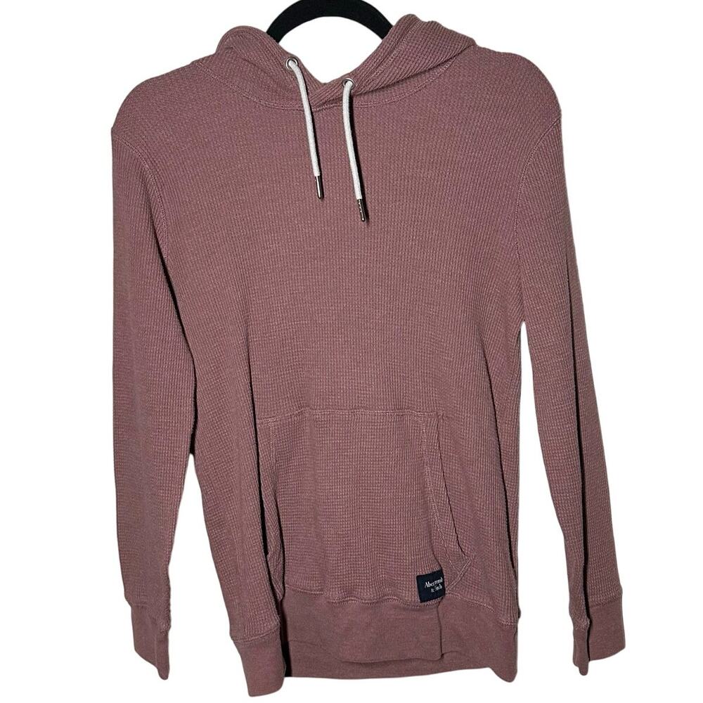 Abercrombie & Fitch Women's Pink Waffle Knit Hooded Sweater Pullover Size XS